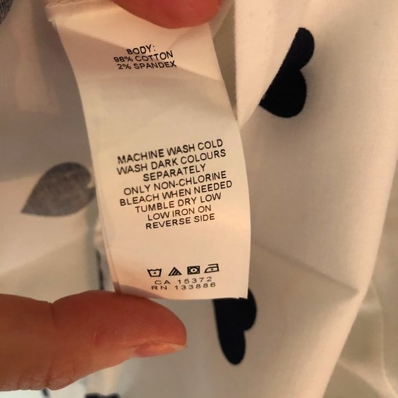 Joe Fresh cotton button down hearts shirt Sz XS/S - Picture 7 of 7